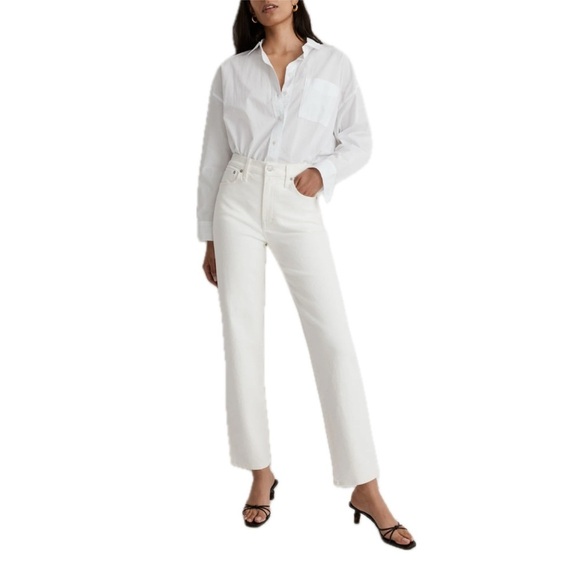 👖🤍 MADEWELL Perfect Vintage Jeans | Crisp White Cone Denim Preppy Women’s Sz 29T - Picture 4 of 7
